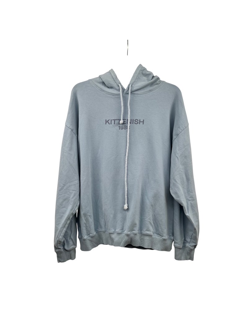 Kittenish 1988 Womens Logo Pullover Hoodie Long Sleeve Blue Size Medium